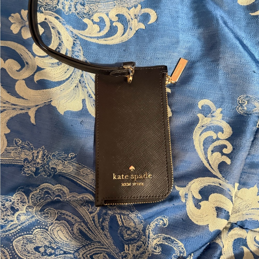 Kate Spade Black Card Holder with Gold Detail